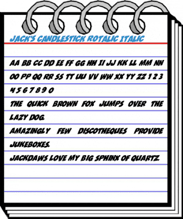 Jack's Candlestick Rotalic Font