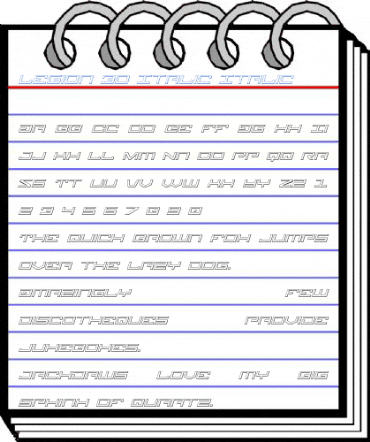 Legion 3D Italic Font