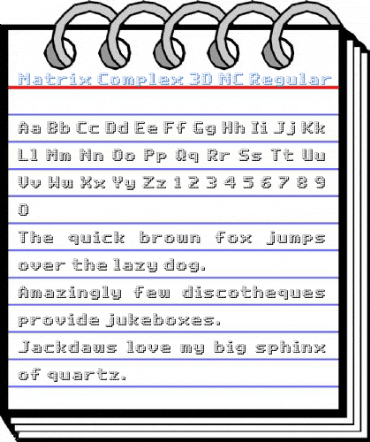 Matrix Complex 3D NC Regular Font