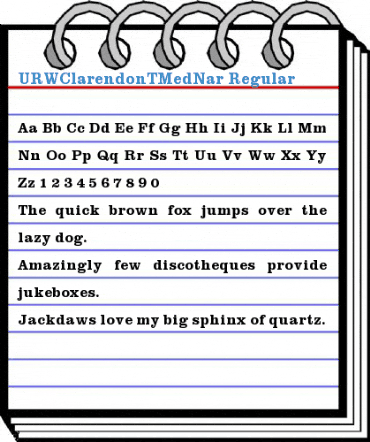 URWClarendonTMedNar Regular Font