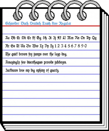 Schneider Buch Deutsch Trash Free Font