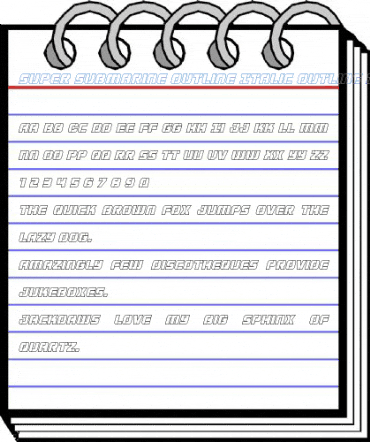 Super Submarine Outline Italic Outline Italic Font