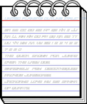 United Planets Outline Italic Italic Font