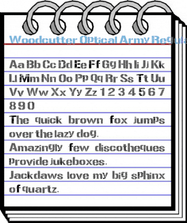 Woodcutter Optical Army Regular Font