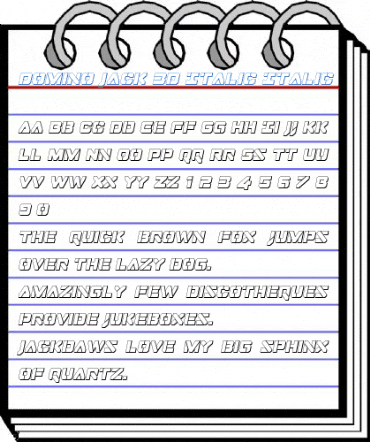 Domino Jack 3D Italic Font