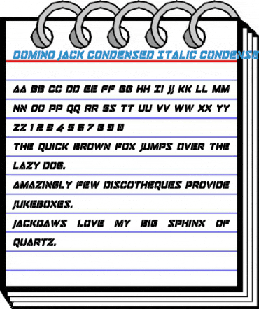 Domino Jack Condensed Italic Font