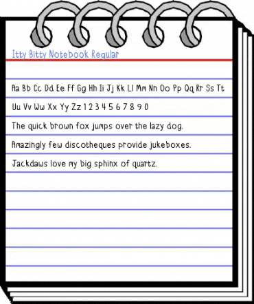 Itty Bitty Notebook Regular Font