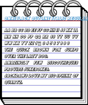 OMNIBLACK Outline Italic Regular Font