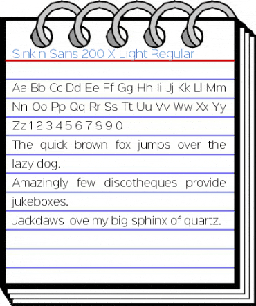 Sinkin Sans 200 X Light Regular Font