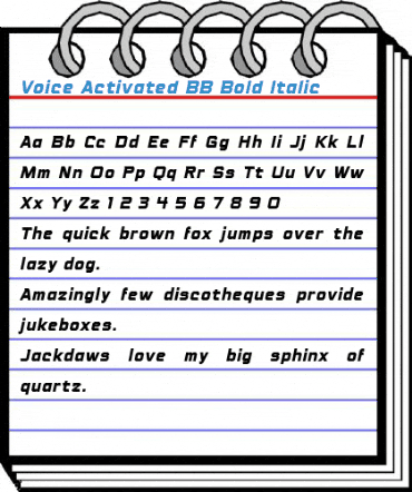 Voice Activated BB Font