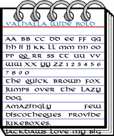 Valhalla Wide Font