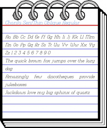 Charifa SerifThin Oblique Regular Font