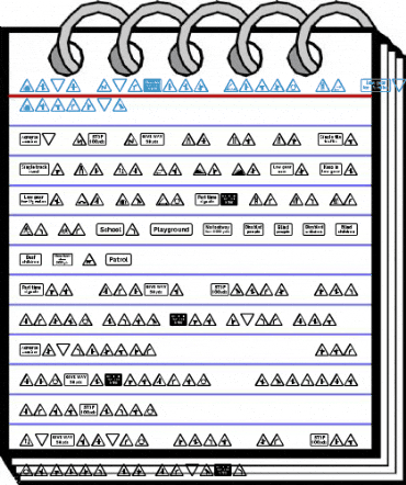 Road Caution Signs UK Part 1 Regular Font
