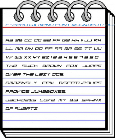 F-Zero GX Menu Font Rounded Font