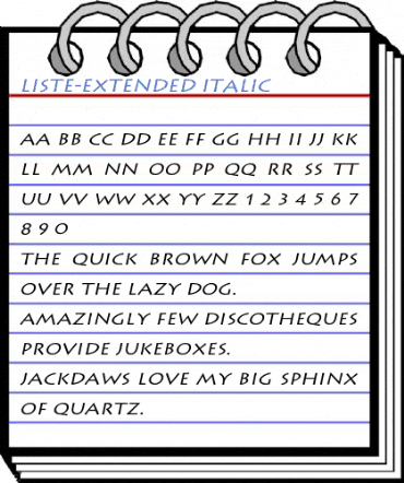 Liste-Extended Italic Font