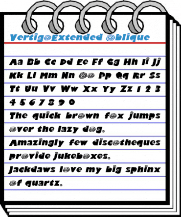 VertigoExtended Oblique Font