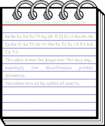 NipCen's Handwriting Outline Font