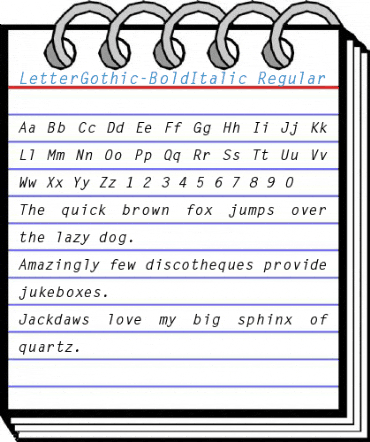 LetterGothic-BoldItalic Font