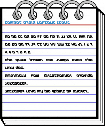 Combat Droid Leftalic Font