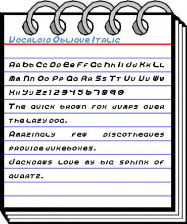 Vocaloid Oblique Font