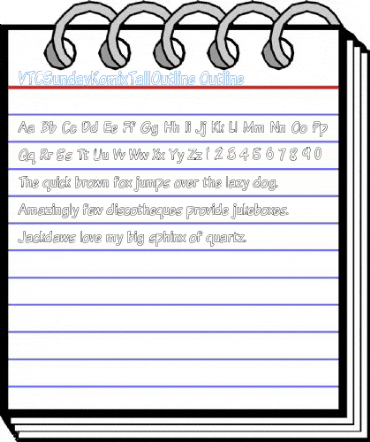 VTCSundayKomixTallOutline Outline Font