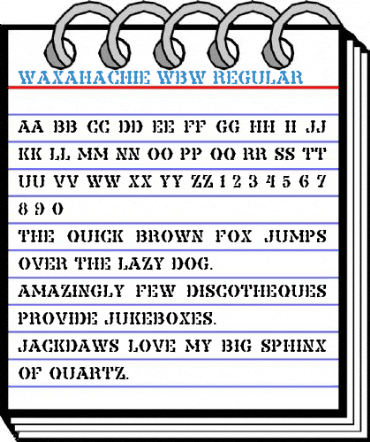 Waxahachie WBW Regular Font