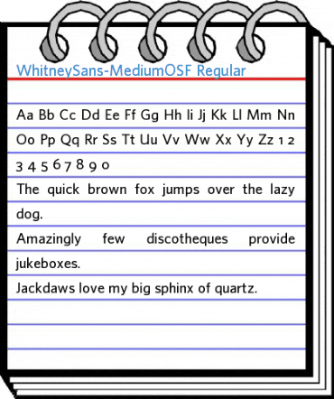 WhitneySans-MediumOSF Regular Font