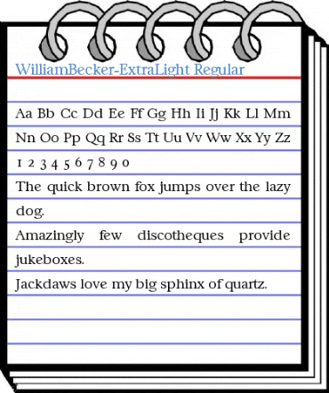 WilliamBecker-ExtraLight Regular Font