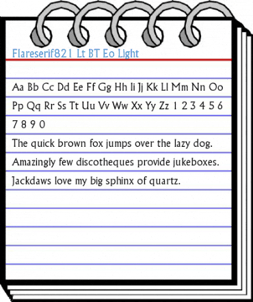 Flareserif821 Lt BT Eo Light Font