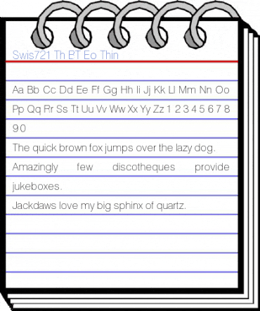 Swis721 Th BT Eo Thin Font