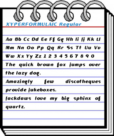 XYPERFORMULAIC Regular Font