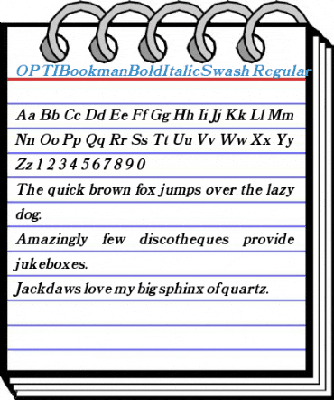 OPTIBookmanBoldItalicSwash Font