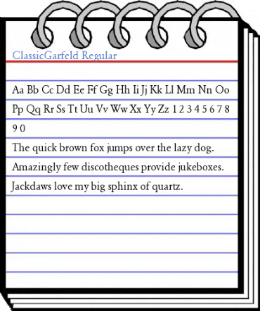 ClassicGarfeld Regular Font