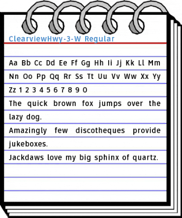 ClearviewHwy-3-W Font