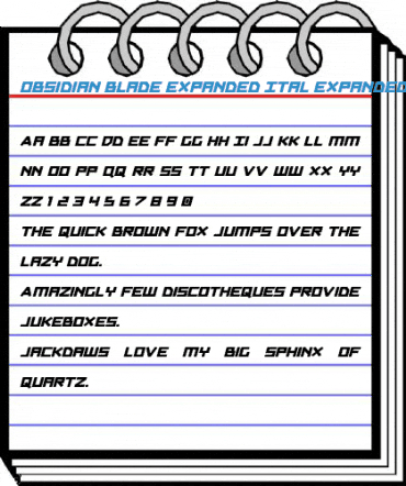 Obsidian Blade Expanded Ital Expanded Ital Font