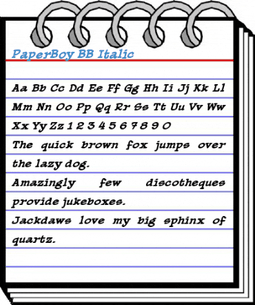 PaperBoy BB Italic Font
