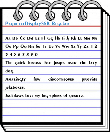 PaquetteDisplaySSK Font