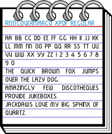 RemcoVermarco XPDF Regular Font