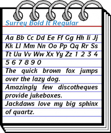 Surrey Bold It Regular Font