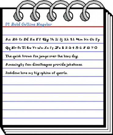 PC Bold Outline Regular Font