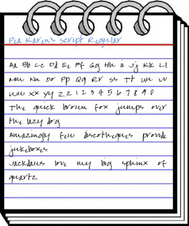 Pea Karen's Script Regular Font