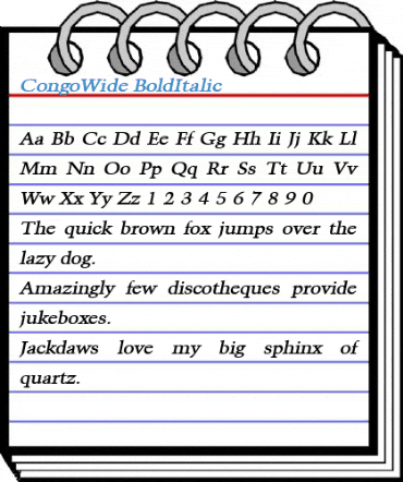 CongoWide BoldItalic Font