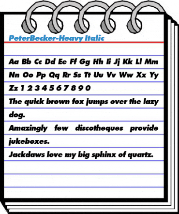 PeterBecker-Heavy Italic Font