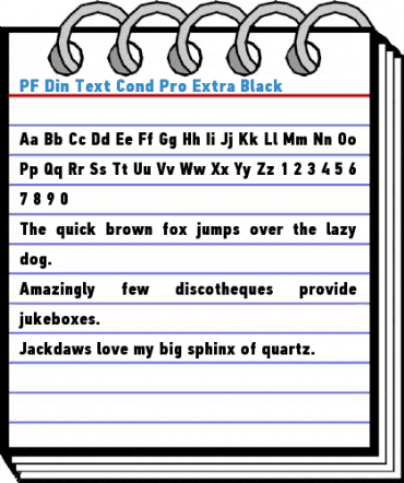 PF Din Text Cond Pro Extra Black Font
