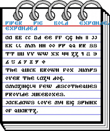 Piper Pie Bold Expanded Bold Expanded Font