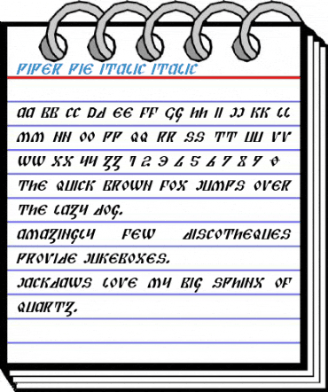 Piper Pie Italic Font