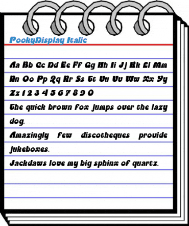 PookyDisplay Italic Font