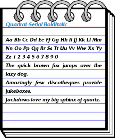 Quadrat-Serial BoldItalic Font