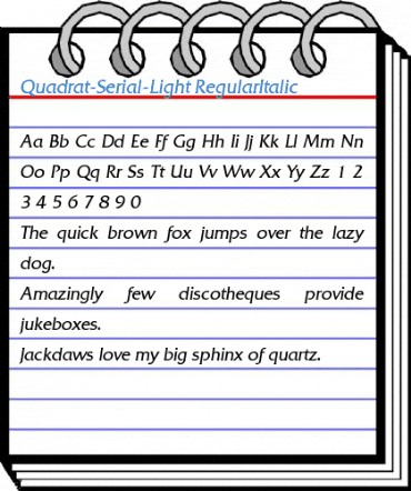 Quadrat-Serial-Light RegularItalic Font