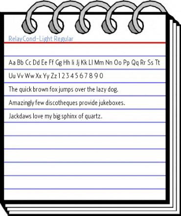 RelayCond-Light Regular Font
